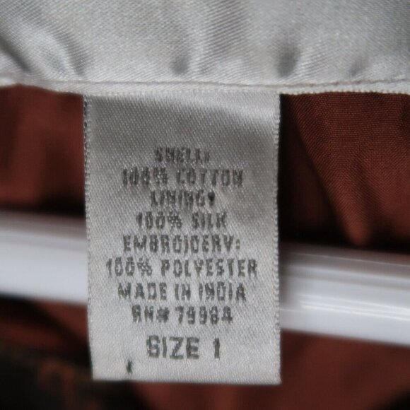 Chico’s Brown Denim Jean Jacket Anniversary Collection Silk Lined Women's Medium - Picture 13 of 13